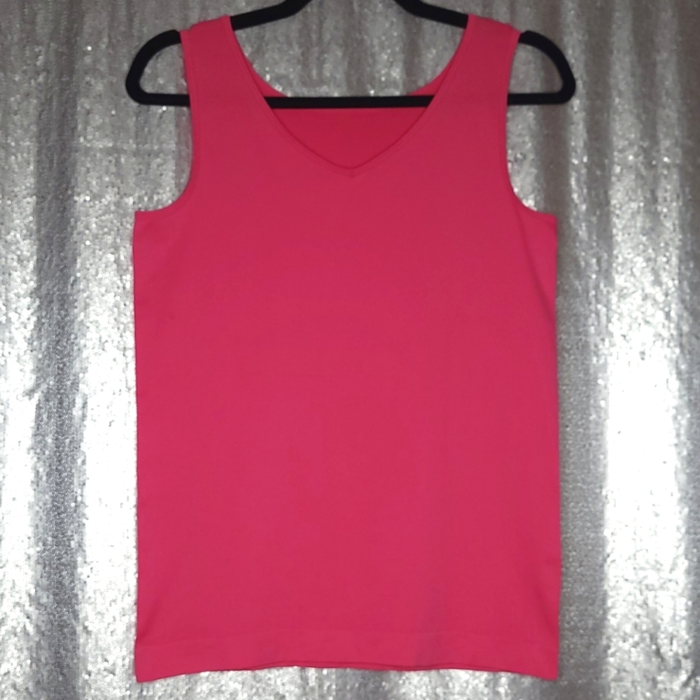 Chico's EUC size 1 (medium) rich coral pink reversible tank top